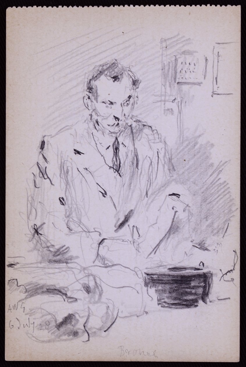 Retrato de Gilbert Bayes, c. 1928 de Francis Wilfred Lawson