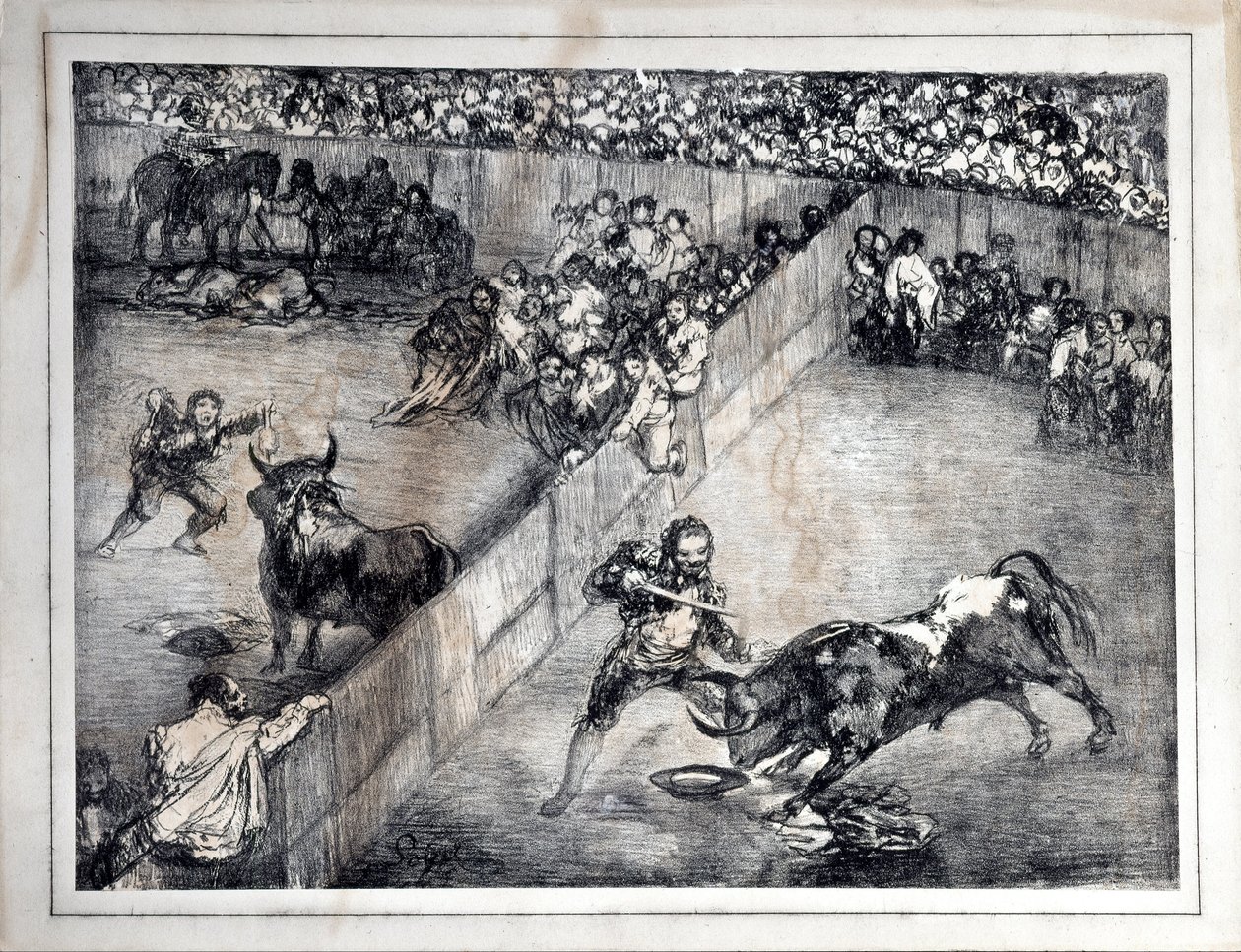 Corrida de toros en un anillo dividido de Francisco de Goya
