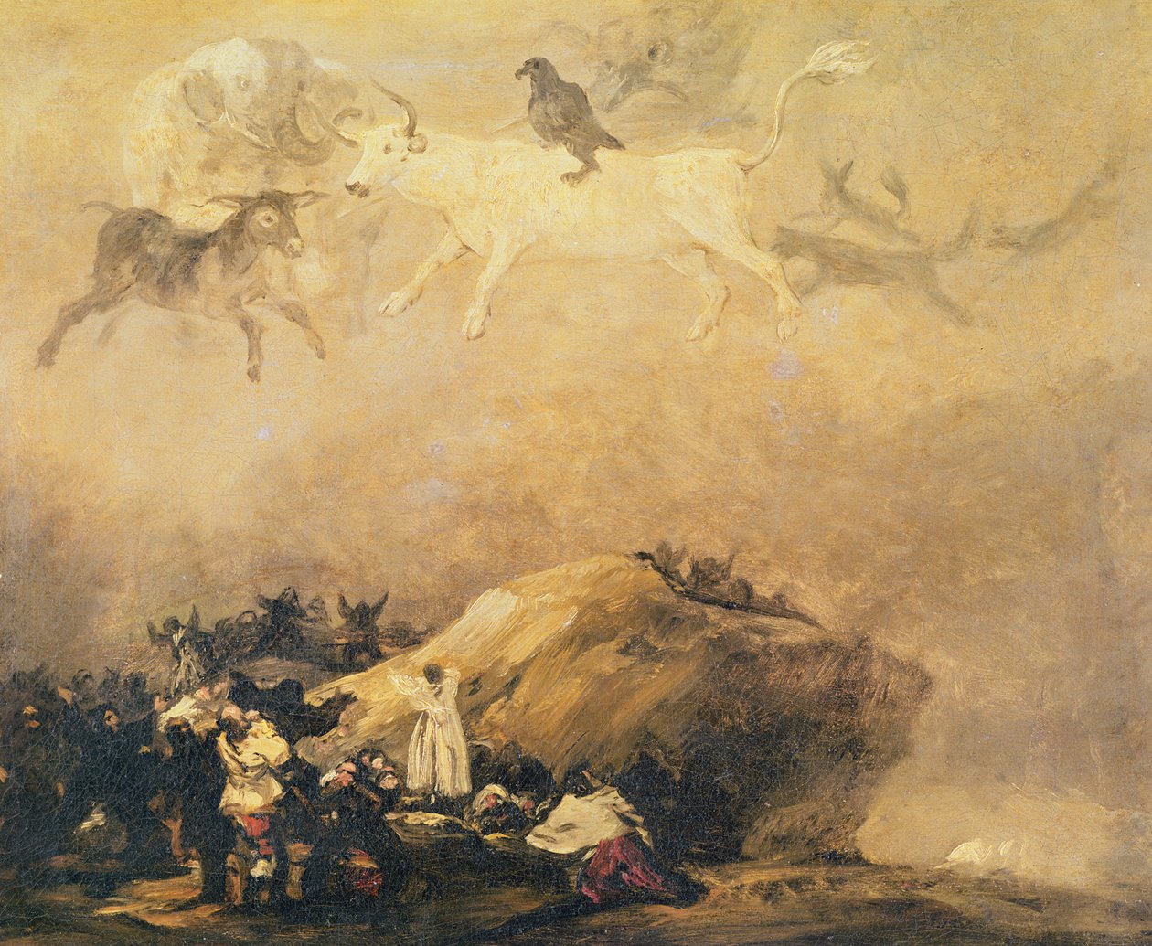 Escena de capricho: Animales en el cielo de Francisco de Goya