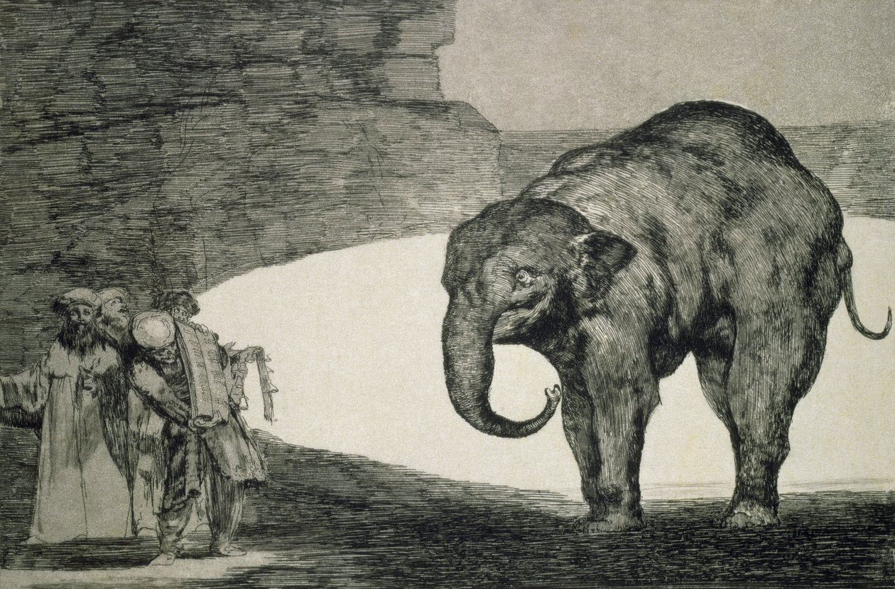 Locura de las bestias, de la serie Follies, u Otras Leyes para el Pueblo, c.1815-24 (aguafuerte y aguatinta sobre papel japonés) de Francisco de Goya