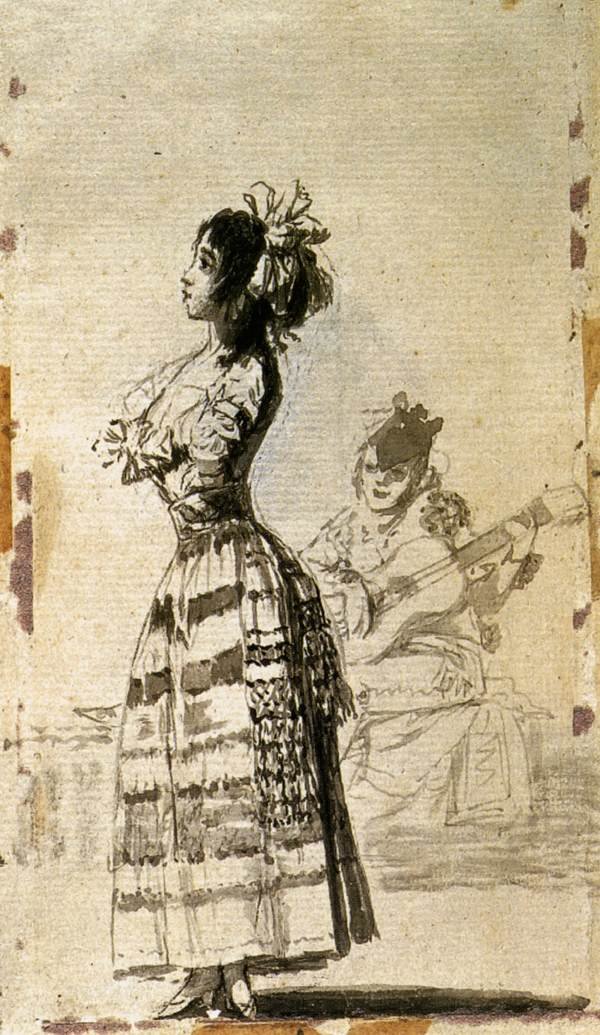 Chica escuchando una guitarra de Francisco de Goya