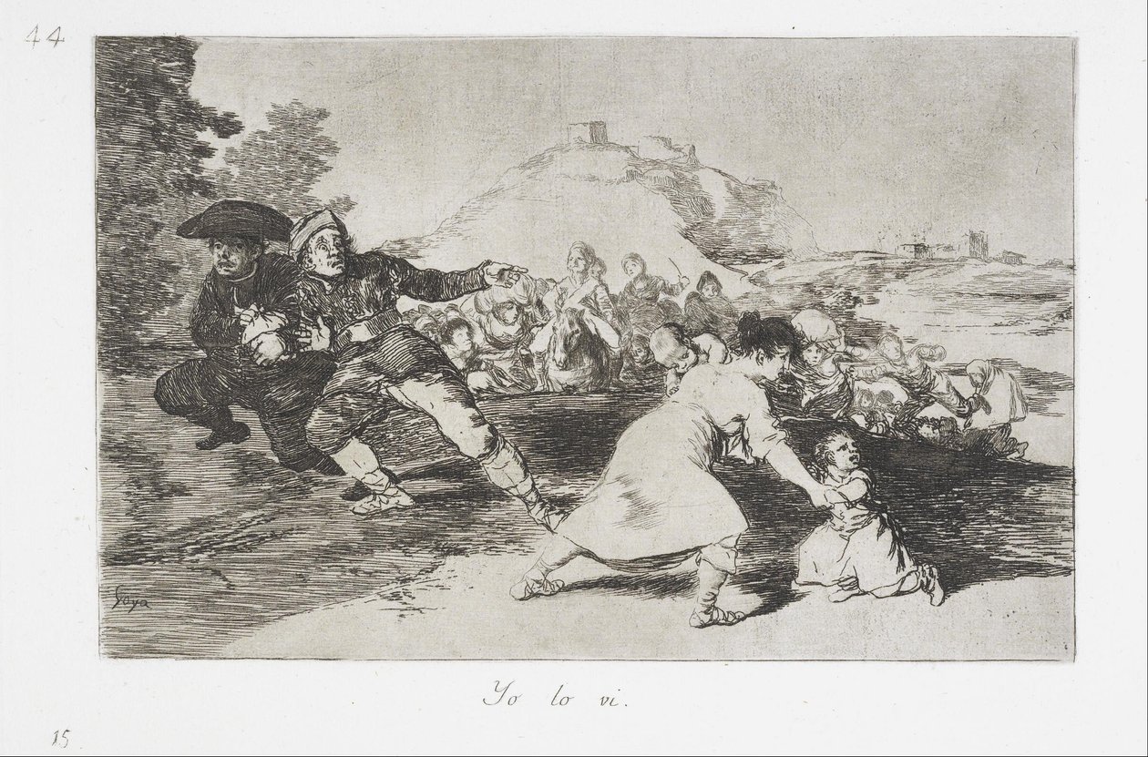 Lo vi (Yo lo vi) de la serie Los Desastres de la Guerra de Francisco de Goya