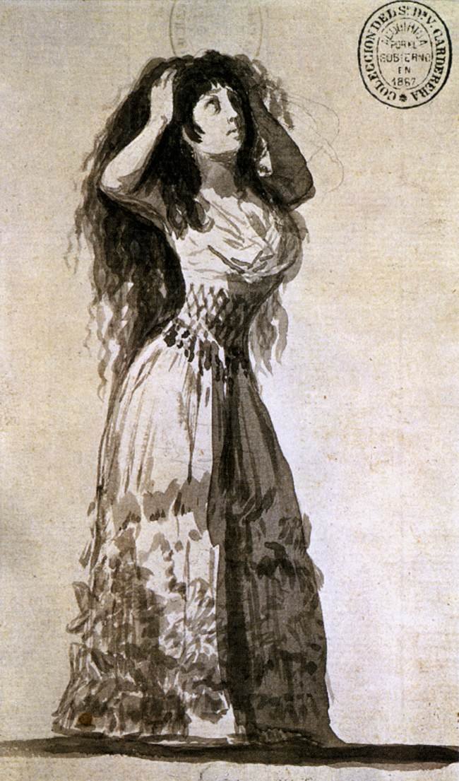 La duquesa de Alba arreglándose el cabello de Francisco de Goya