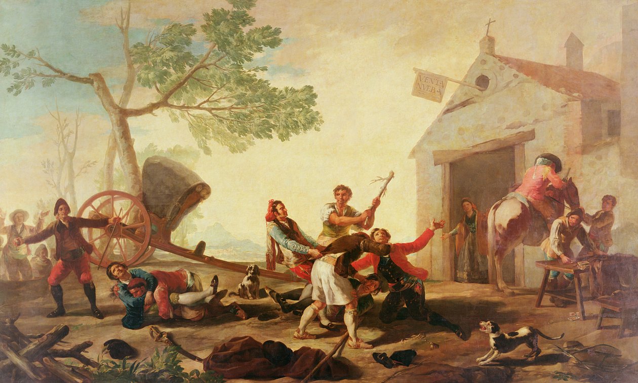 La pelea en la Venta Nueva, 1777 de Francisco de Goya