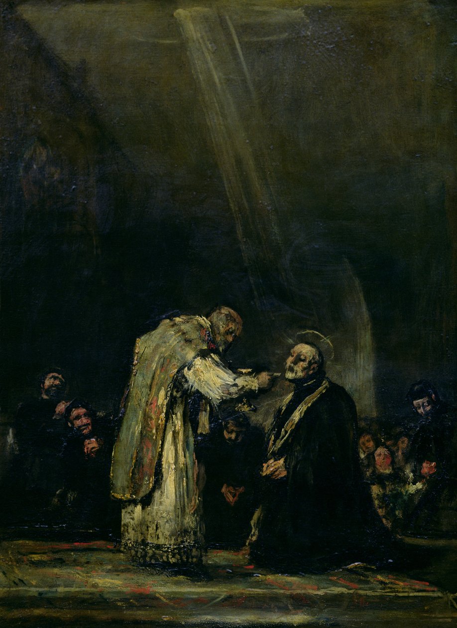 La última comunión de San José de Calasanz (1556-1648) c.1819 de Francisco de Goya