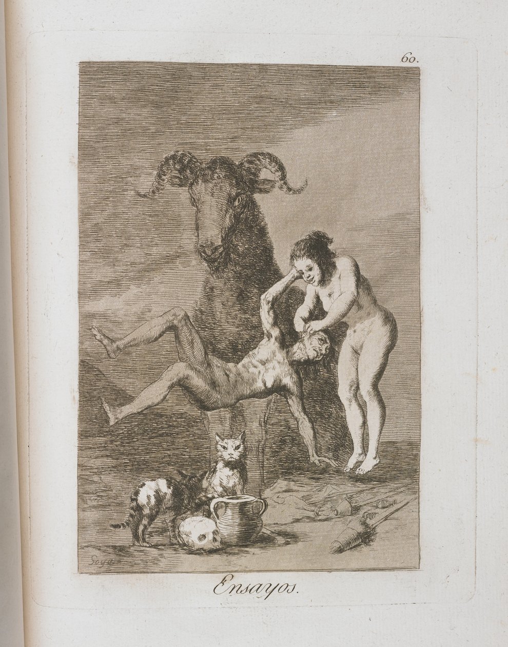 Placa de Los Caprichos de Francisco de Goya