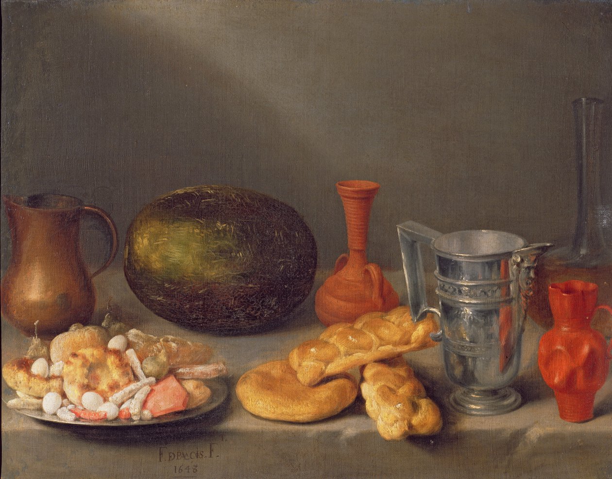 Naturaleza muerta con pan, 1648 de Francisco Palacios