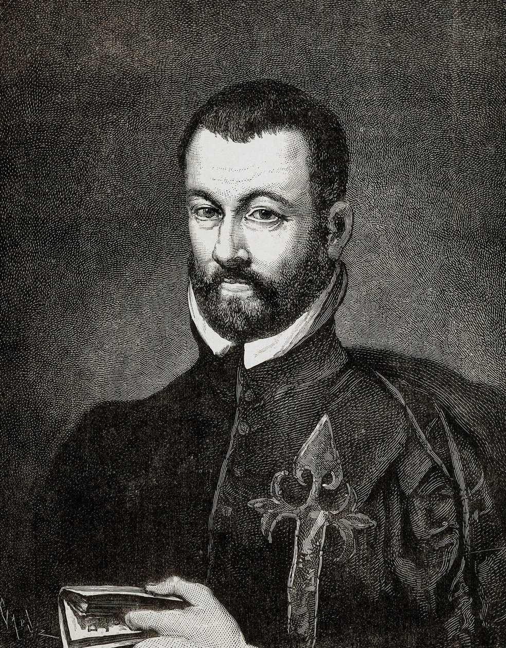 Retrato de Benito Arias Montano (1527-1598), humanista y teólogo español, basado en una pintura de Francisco Pacheco de Francisco (after) Pacheco