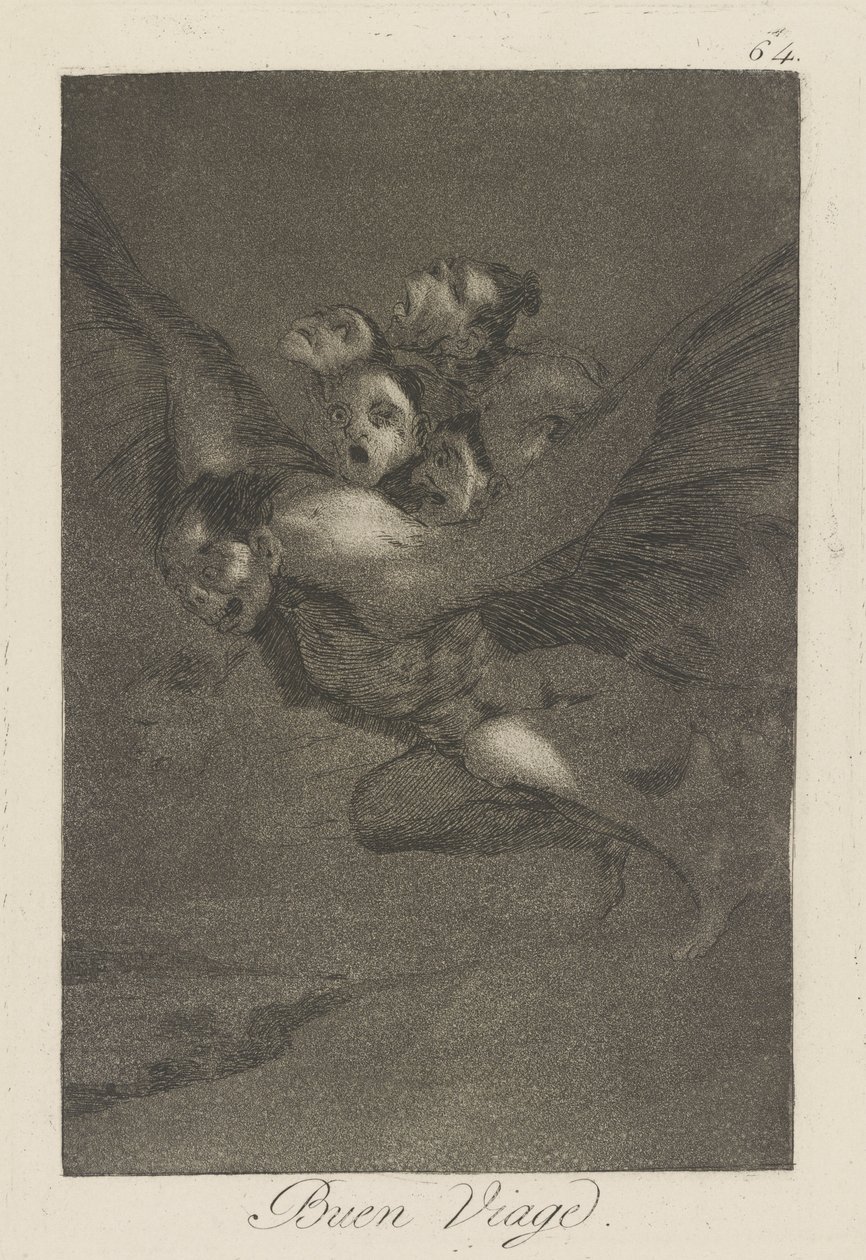 Buen viaje. (Bon Voyage.), pl. 64 from the series Los caprichos de Francisco de Goya