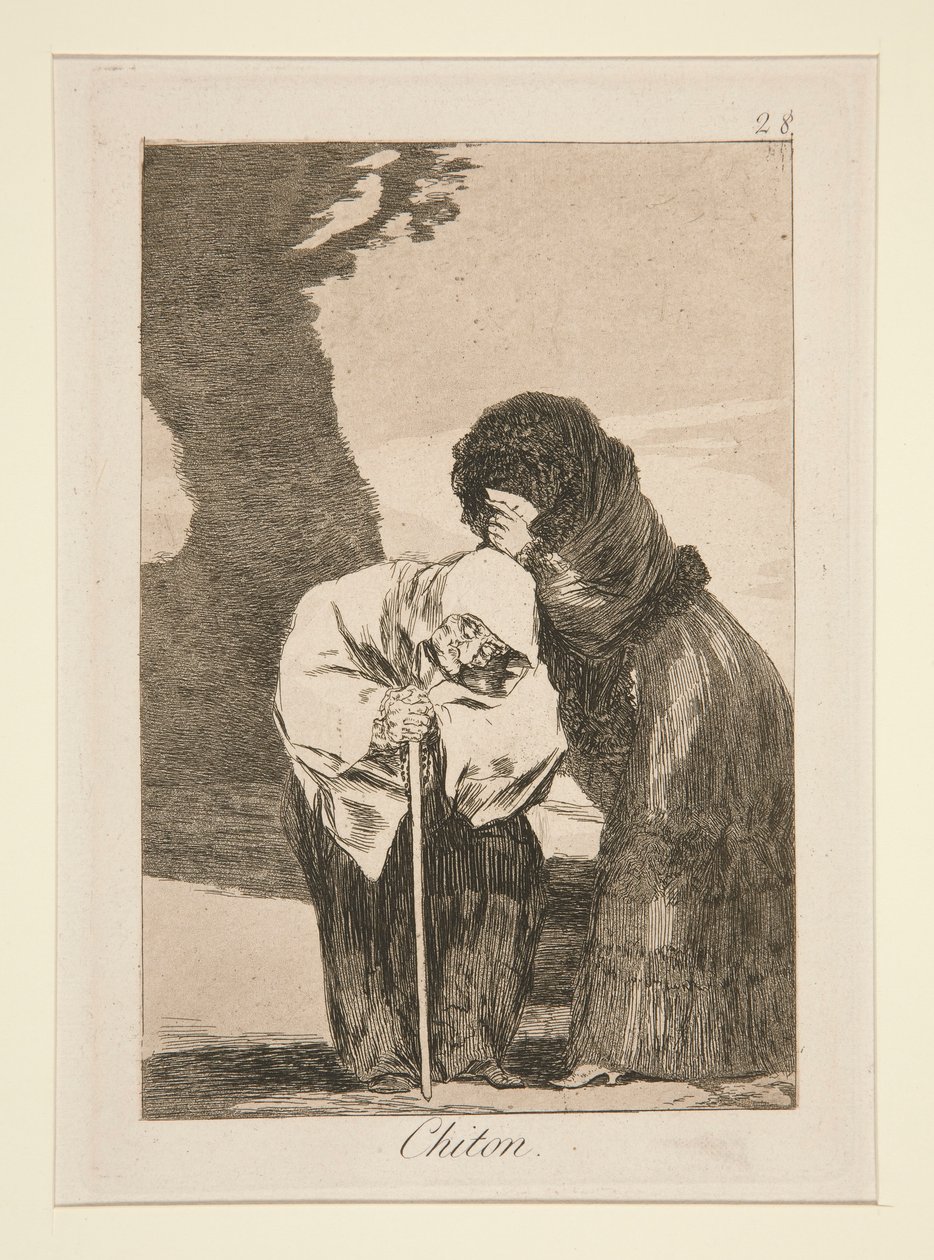 Chiton (Silencio), pl. 28 de la serie Los caprichos de Francisco de Goya