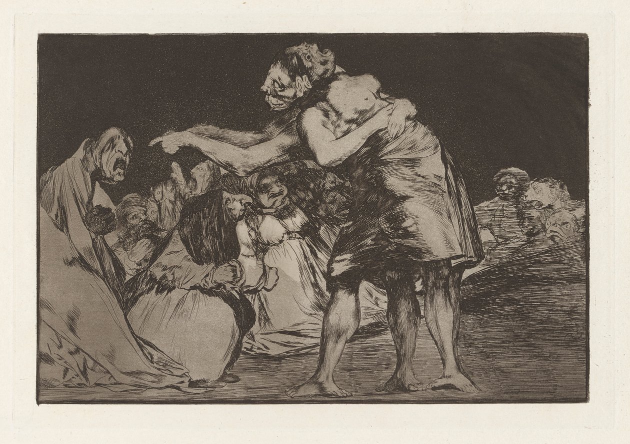 Disparate desordenado (Disorderly Folly) or Disparate matrimonial (Matrimonial Folly), also known as La que mal marida nunca le falta que diga (She Who Is Ill Wed Never Misses a Chance to Say So, from the series Los disparates (Los proverbios) de Francisco de Goya