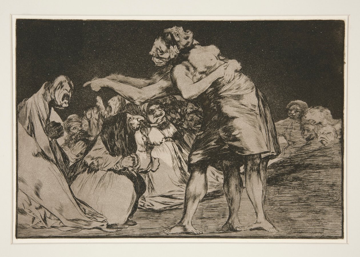 Disparate matrimonial (Locura Matrimonial), pl. 7 de la serie Los proverbios de Francisco de Goya