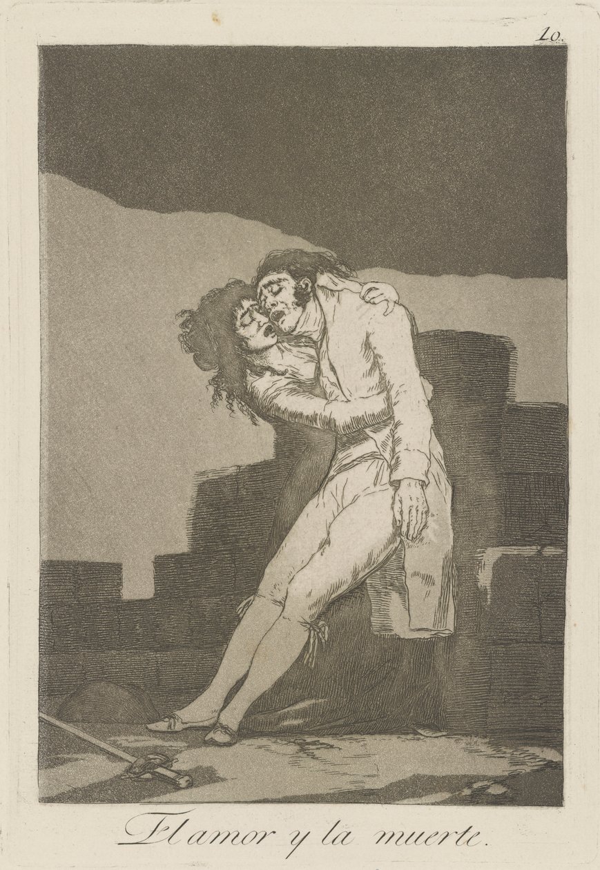 El amor y la muerte. (Love and Death.), pl. 10 from the series Los caprichos de Francisco de Goya