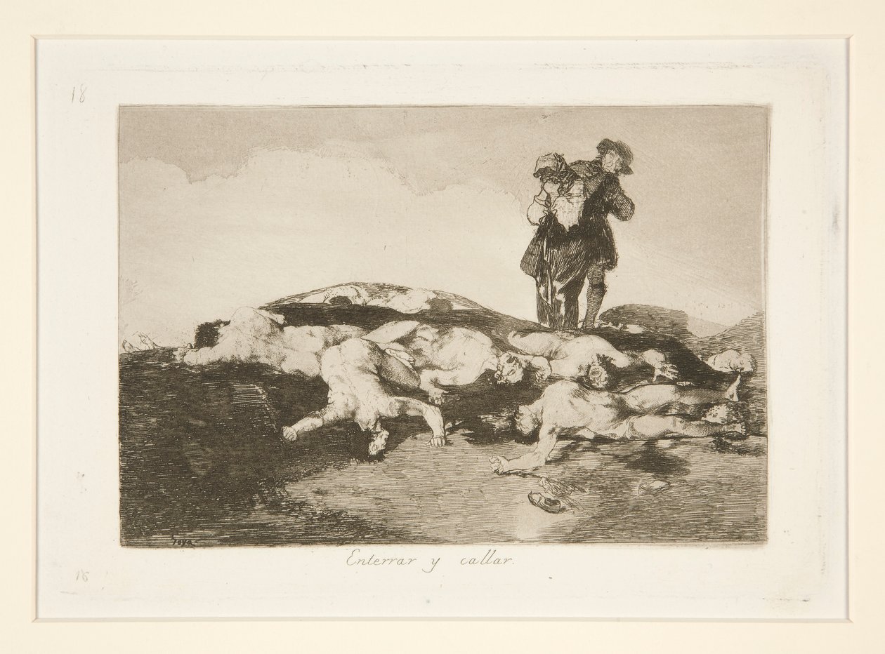 Entiérrenlos y callen, pl. 18 de Los desastres de la guerra de Francisco de Goya