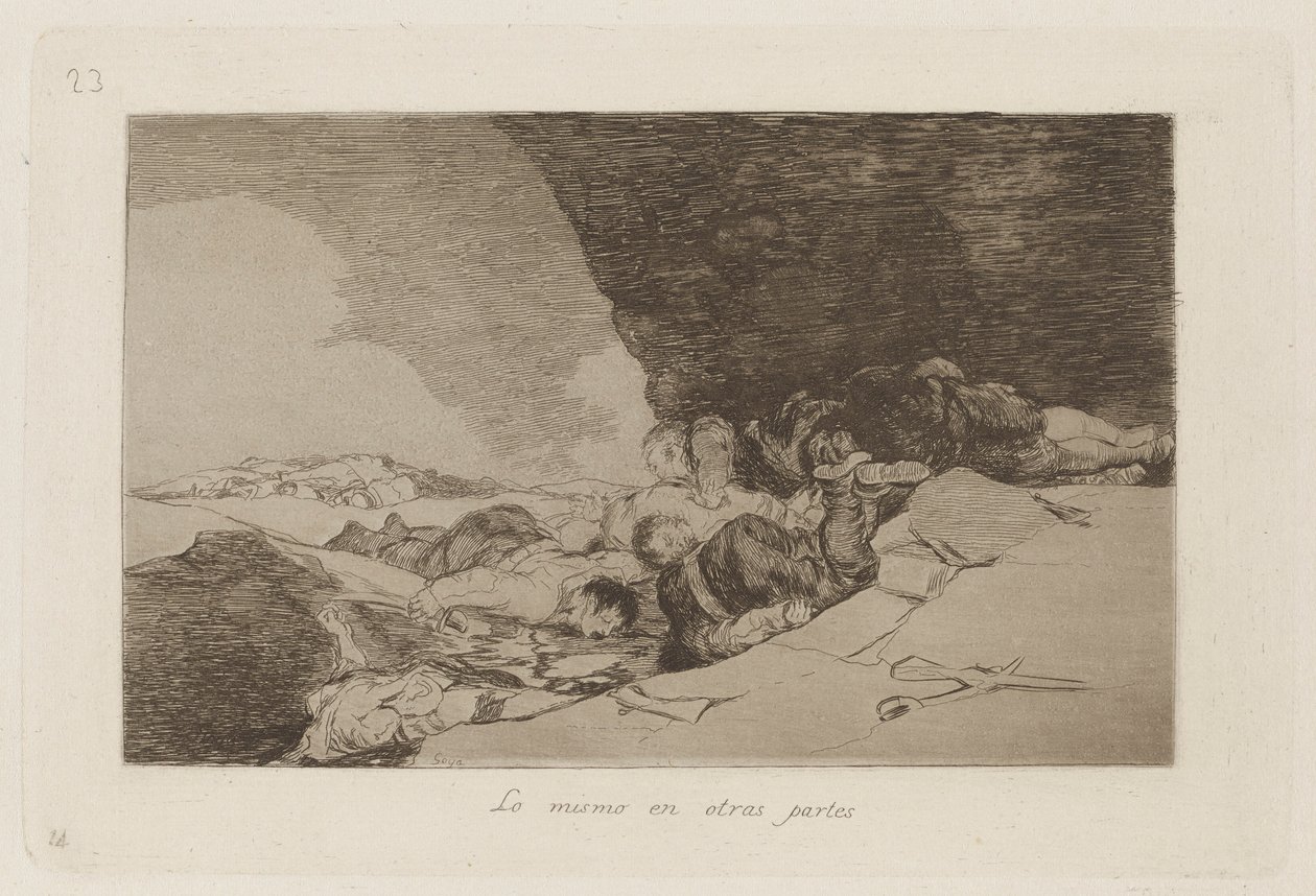 Lo mismo en otras partes (The Same Elsewhere), Plate 23 from Los desastres de la guerra (The Disasters of War) de Francisco de Goya