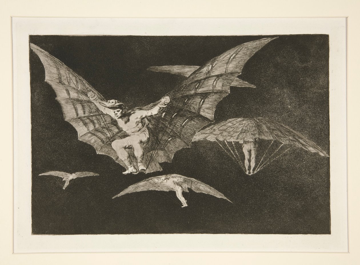 Modo de vuelo (Una forma de volar), pl. 13 de la serie Los Proverbios de Francisco de Goya