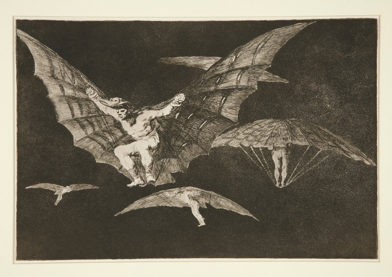 Modo de vuelo (Una forma de volar), pl. 13 de la serie Los Proverbios de Francisco de Goya