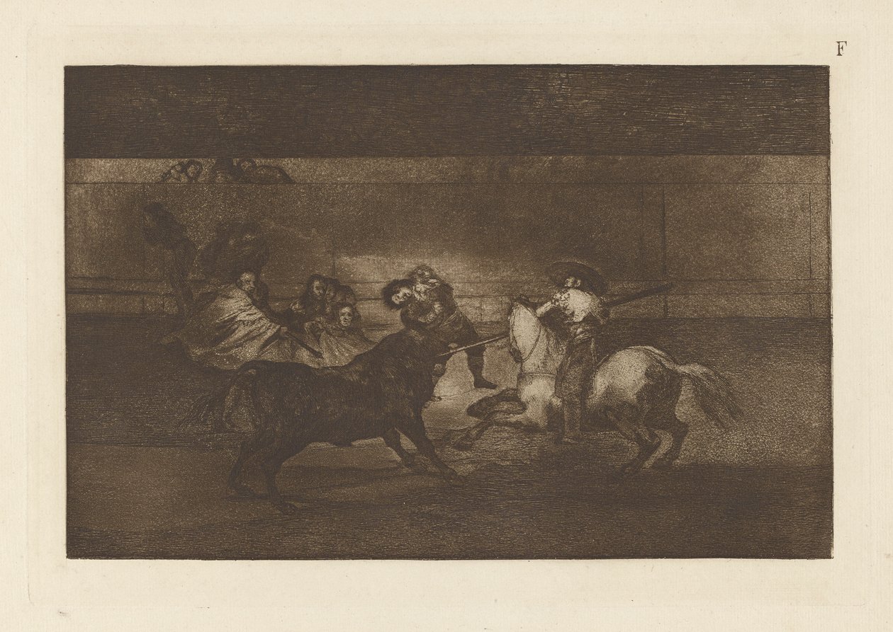 La Muerte de Pepe Illo (3ra Composición), Lámina F de El Toro Machia (3ra Edición) de Francisco de Goya