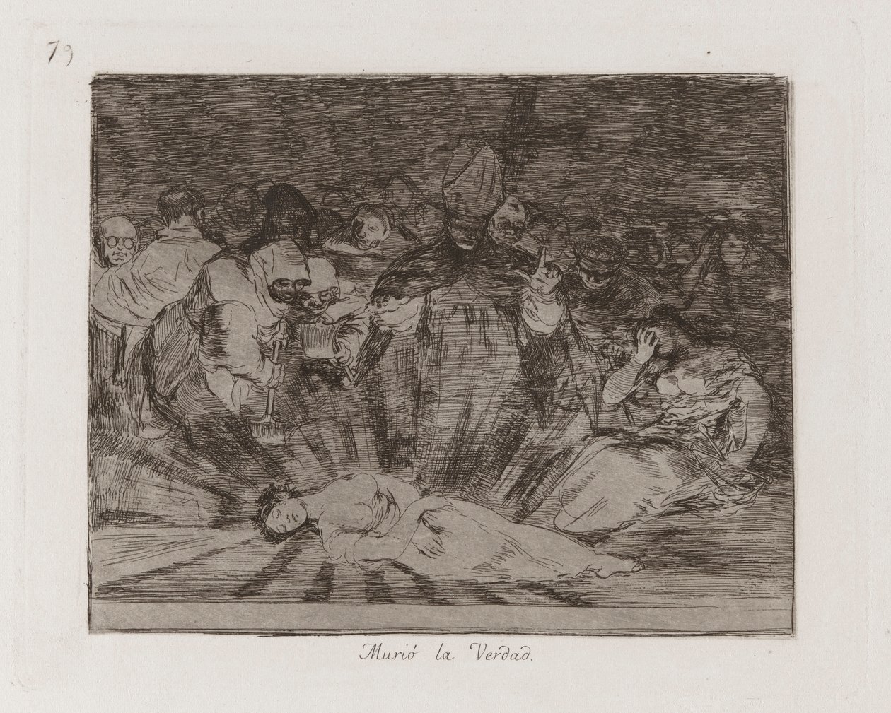 Muri? la verdad (Truth Has Died), Plate 79 from Los desastres de la guerra (The Disasters of War) de Francisco de Goya