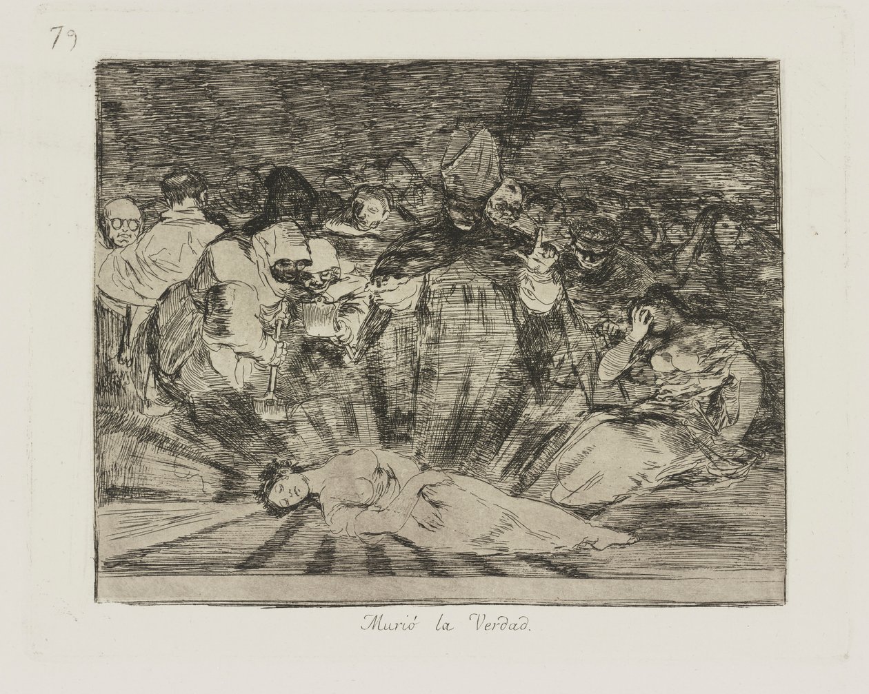 Muri? la verdad. (Truth Has Died.), pl. 79 from the series Los desastres de la guerra (The Disasters of War) de Francisco de Goya