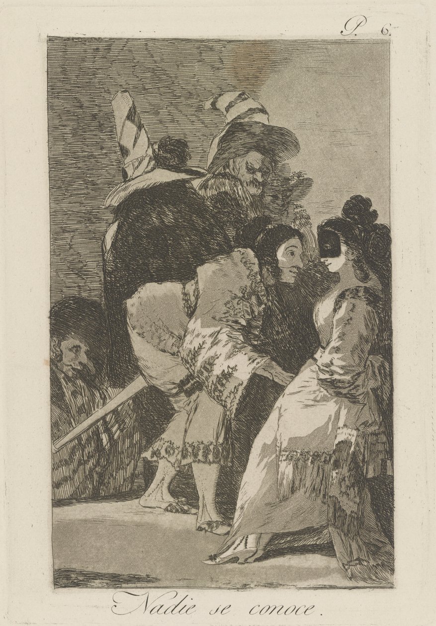 Nadie se conoce. (Nadie se conoce a sí mismo), pl. 6 de la serie Los caprichos de Francisco de Goya