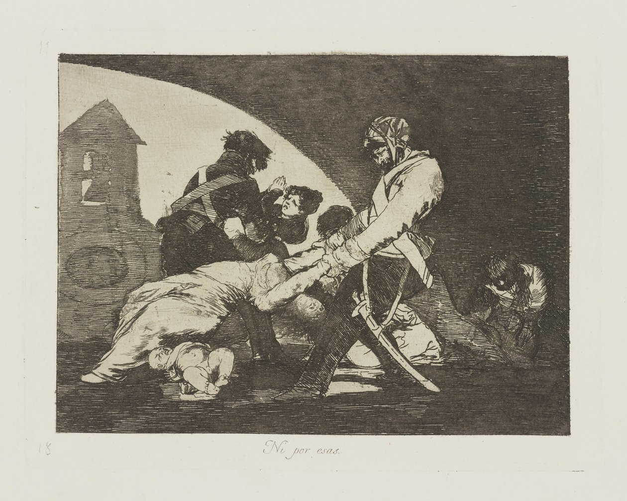 Ni siquiera para esos. (Tampoco estos.), pl. 11 de la serie Los Desastres de la Guerra de Francisco de Goya