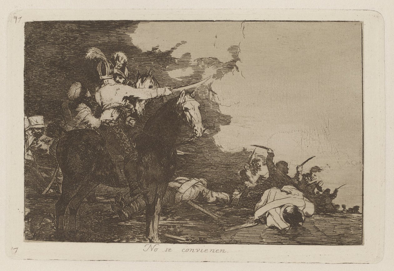 No se convienen (They Do Not Agree), Plate 17 from Los desastres de la guerra (The Disasters of War) de Francisco de Goya