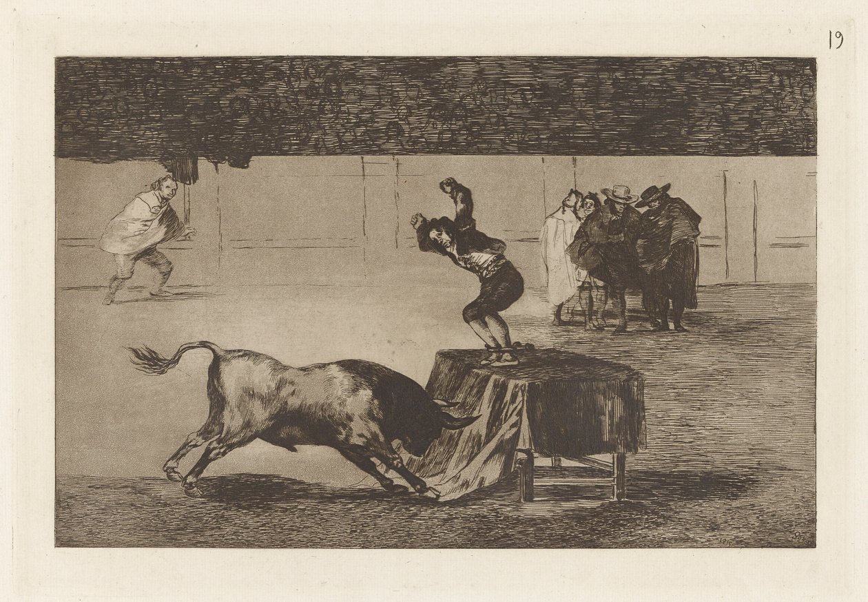 Otra locura suya en la misma plaza (Another Madness of his in the Same Ring), Plate 19 from La tauromaquia de Francisco de Goya