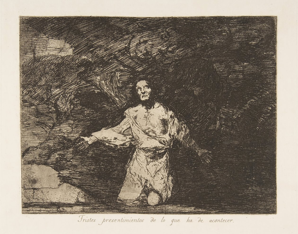 Placa 1 de Los desastres de la guerra: Triste..., ca. 1815 publicado 1863 de Francisco de Goya