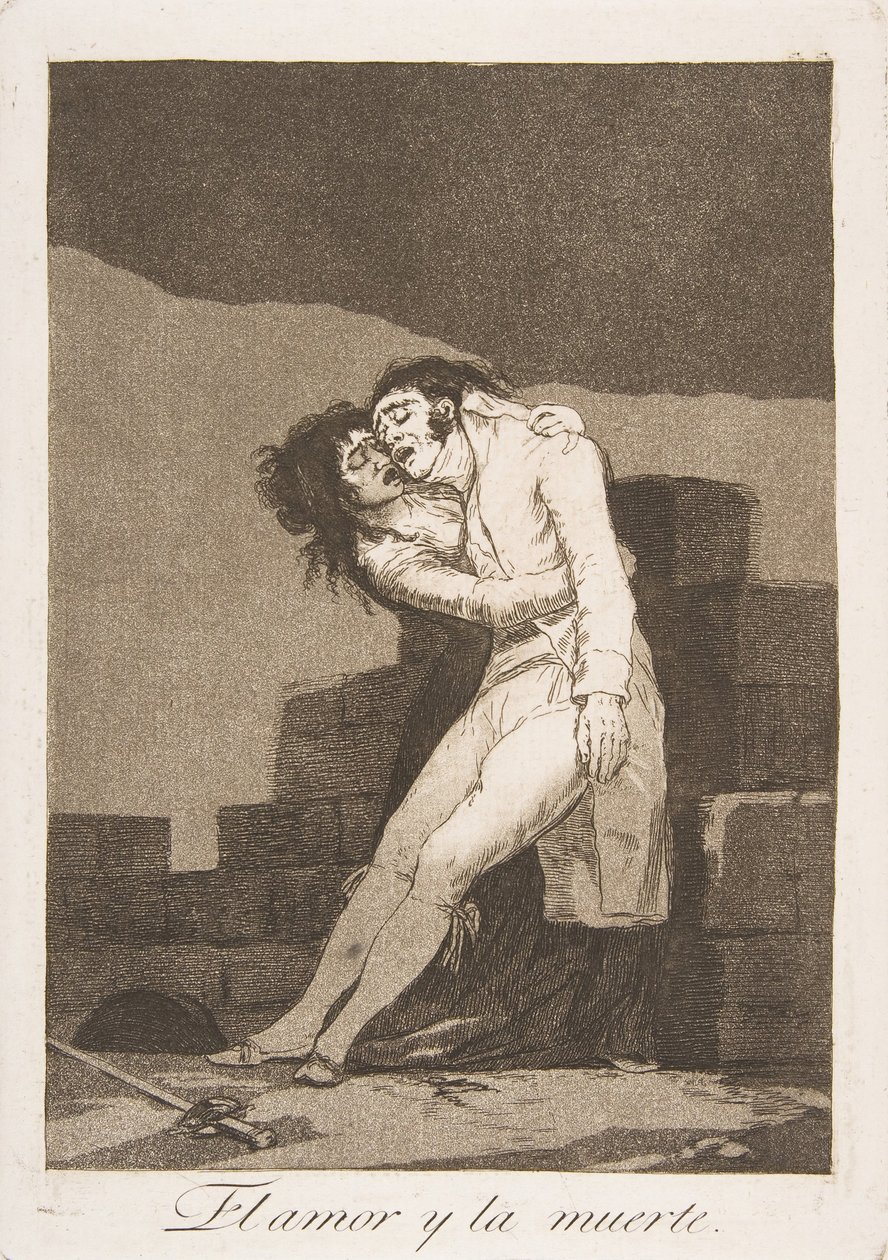 Placa 10 de Los Caprichos: El amor y la muerte de Francisco de Goya