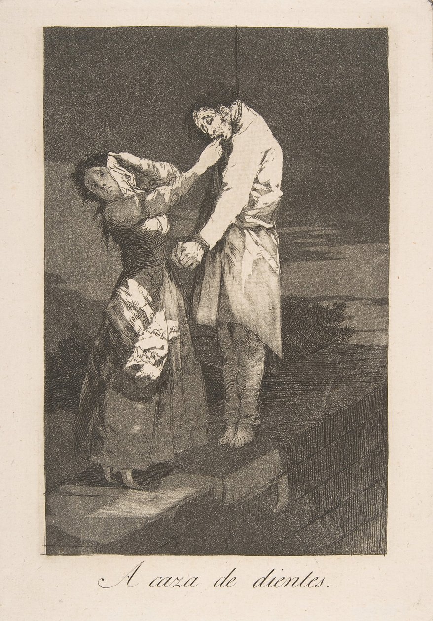 A caza de dientes (detalle) de Francisco de Goya