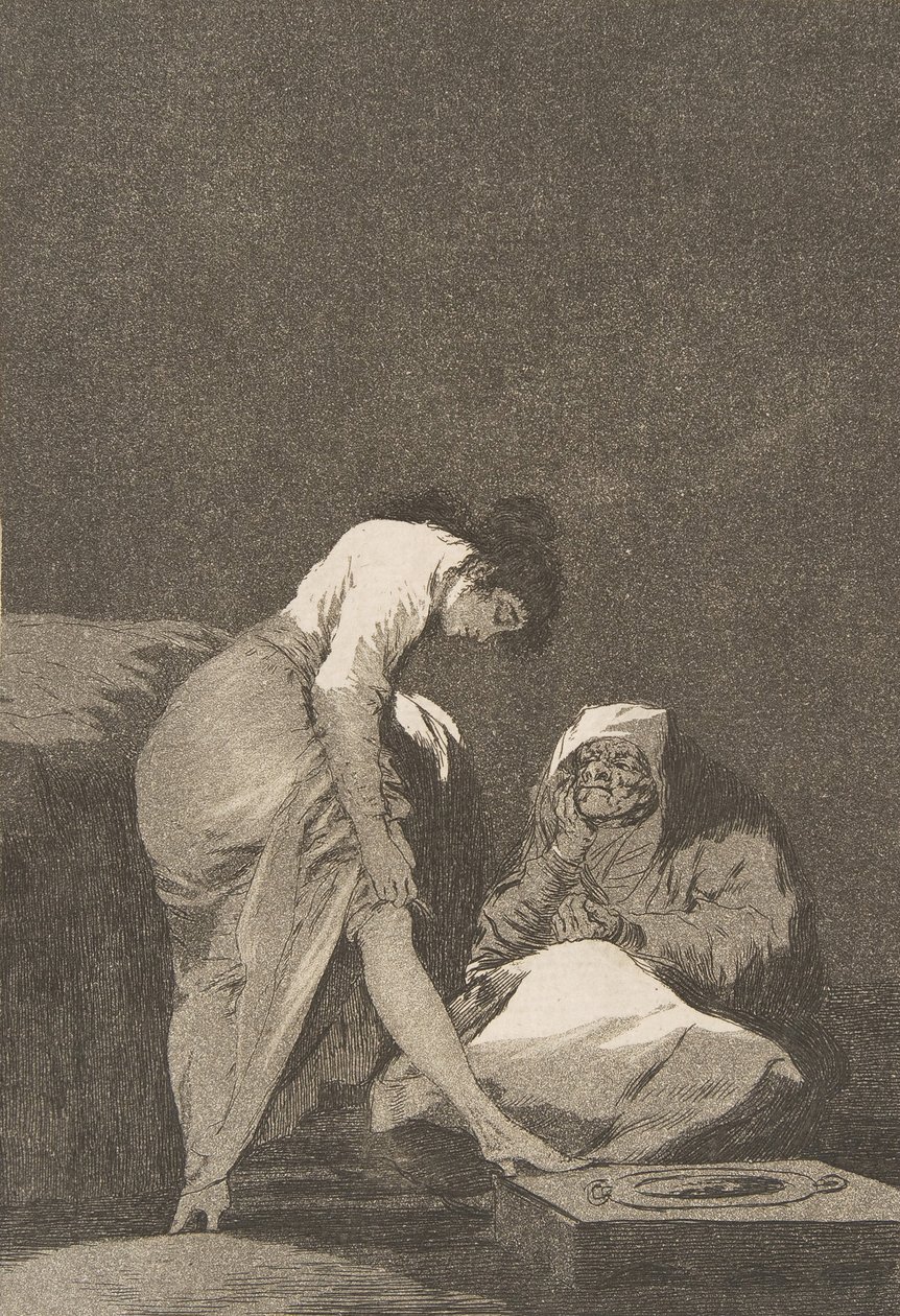 Placa 17 de Los Caprichos: Está bien estirada Bien tirada está., 1797-98. de Francisco de Goya