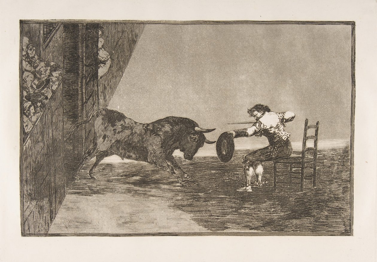 Placa 18 de la Tauromaquia: La osadía de Martincho en el ruedo de Zaragoza de Francisco de Goya