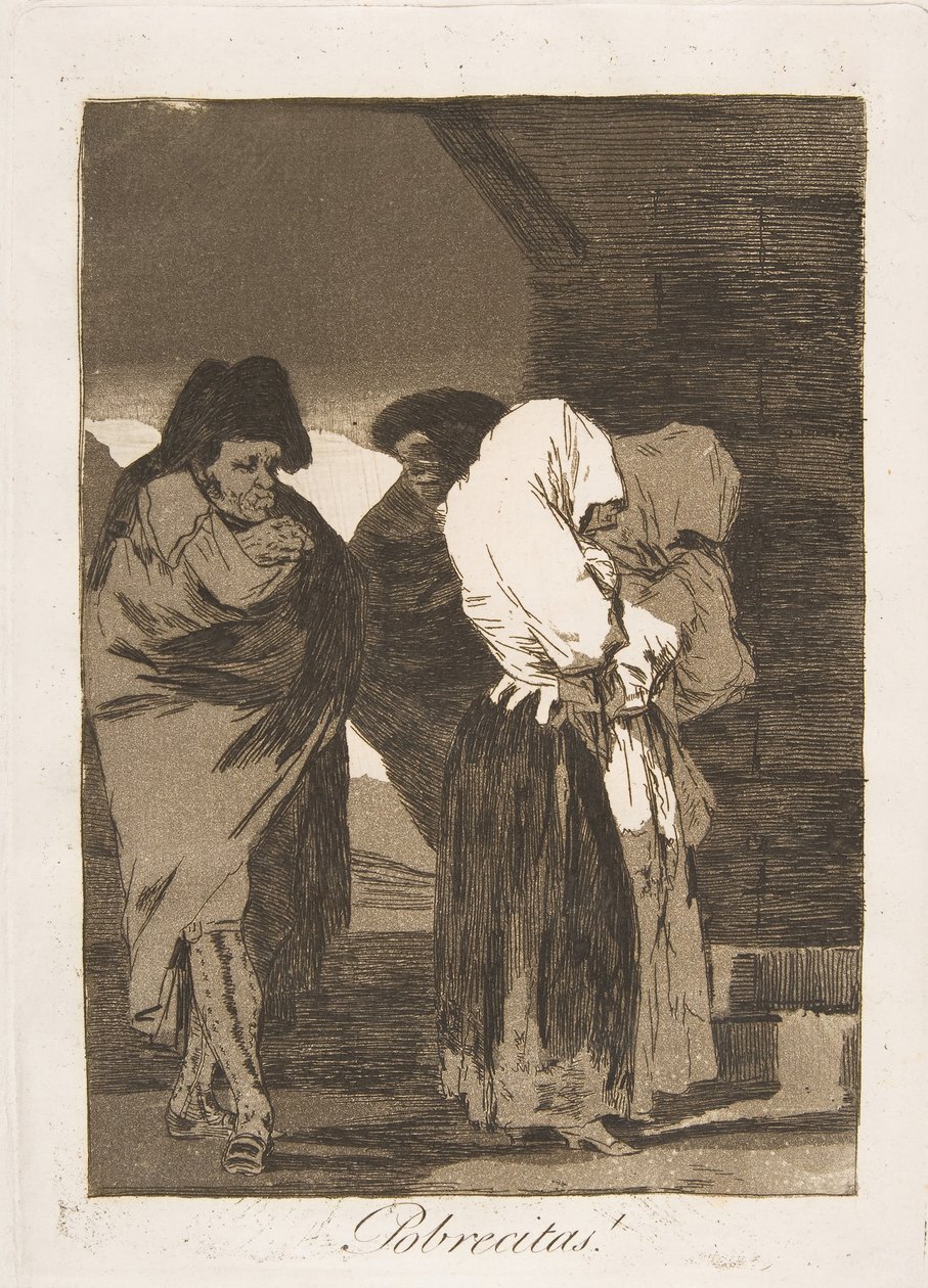 Plato 22 de Los Caprichos: ¡Pobrecitas!, 1799 de Francisco de Goya