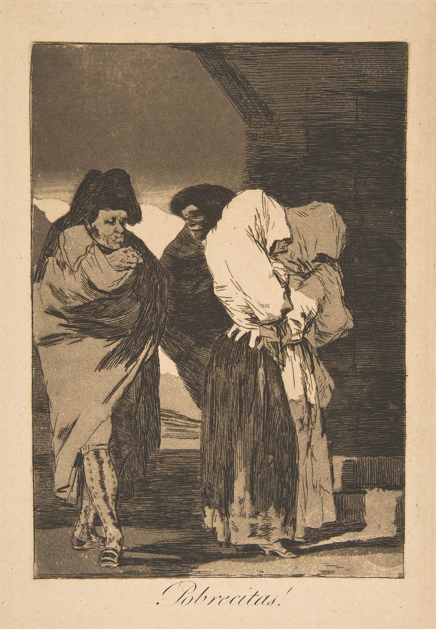 Placa 22 de Los Caprichos: ¡Pobrecitas! de Francisco de Goya