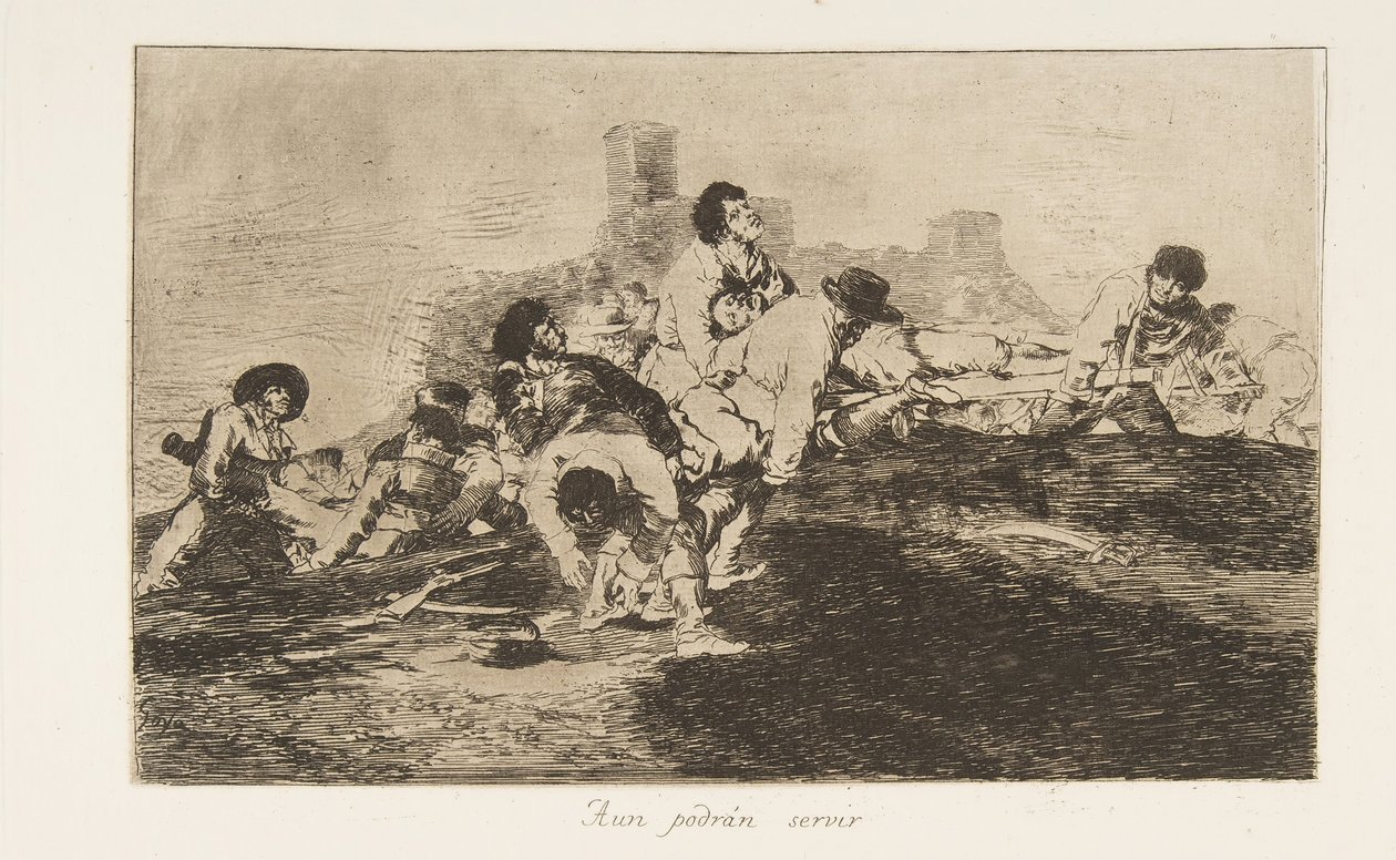 Placa 24 de Los desastres de la guerra: Ellos..., 1810 publicado 1863 de Francisco de Goya