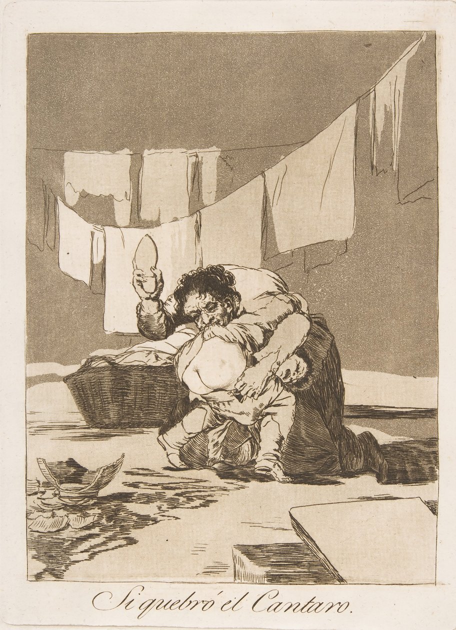 Si rompió el cántaro, de Los Caprichos, Placa 25 de Francisco de Goya