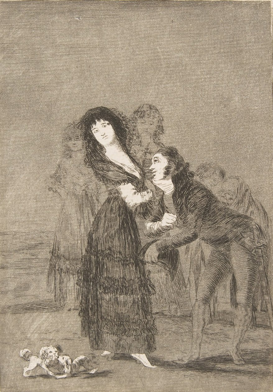 Placa 27 de Los Caprichos: ¿Quién más rendido?, 1799 de Francisco de Goya