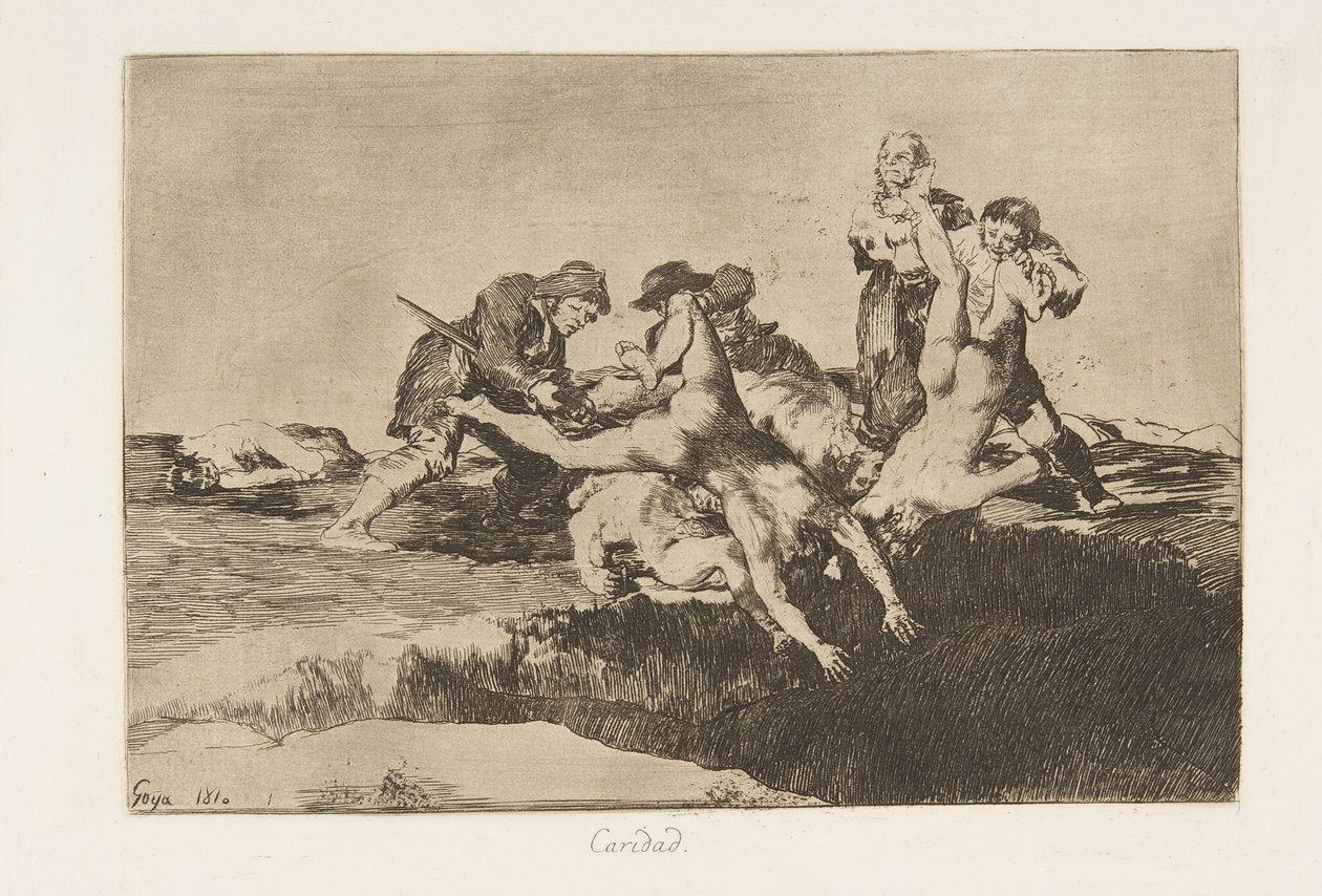 Placa 27 de Los Desastres de la Guerra: Char..., 1810 publicado 1863 de Francisco de Goya
