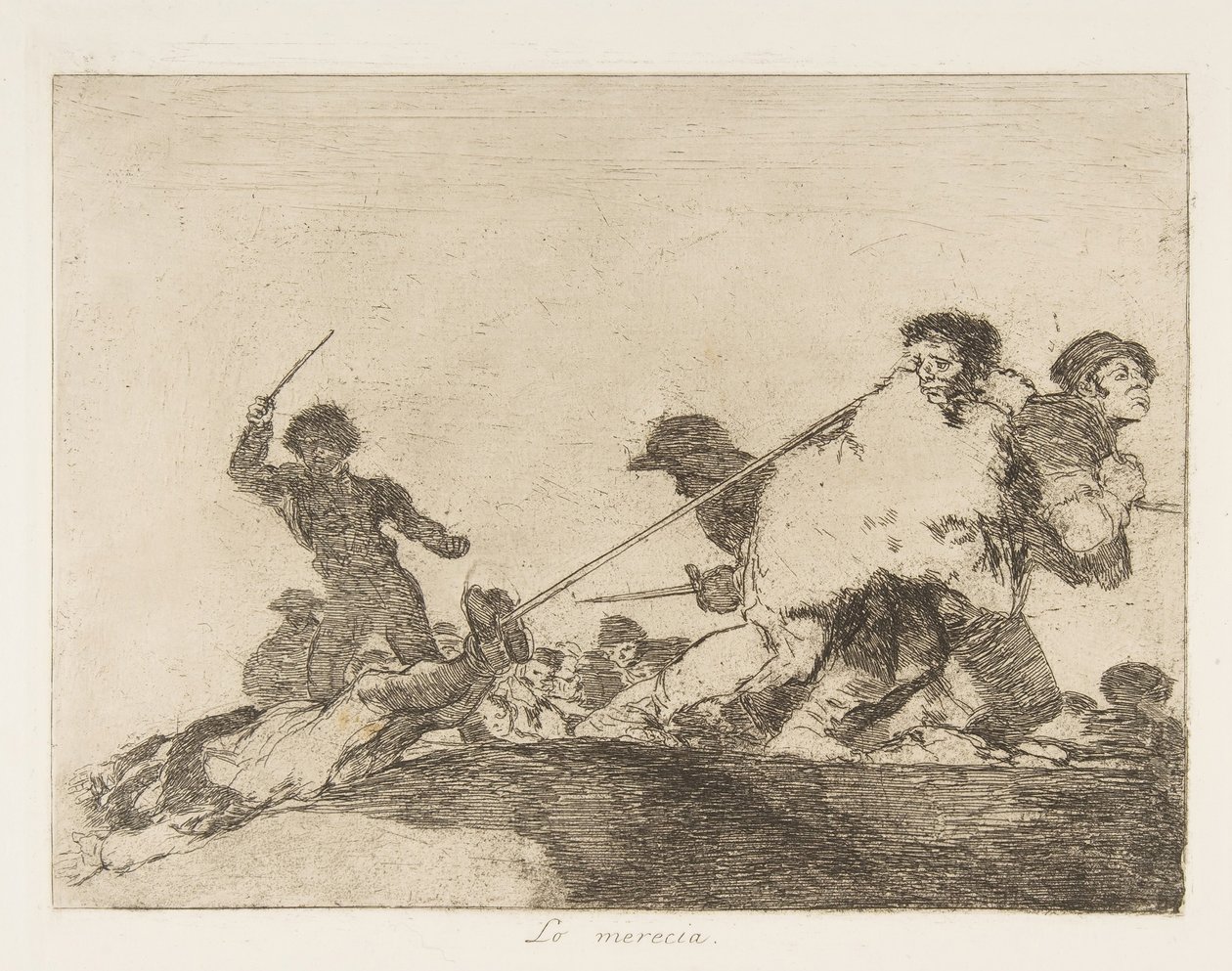 Placa 29 de Los Desastres de la Guerra: Él..., 1810 publicado 1863 de Francisco de Goya