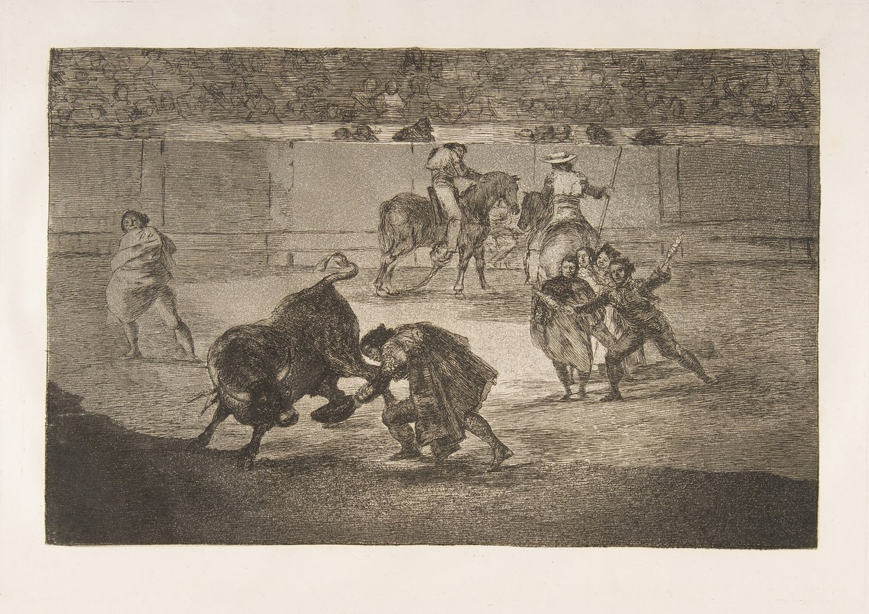 Placa 29 de la Tauromaquia: Pepe Illo haciendo el pase del recorte, 1816 de Francisco de Goya