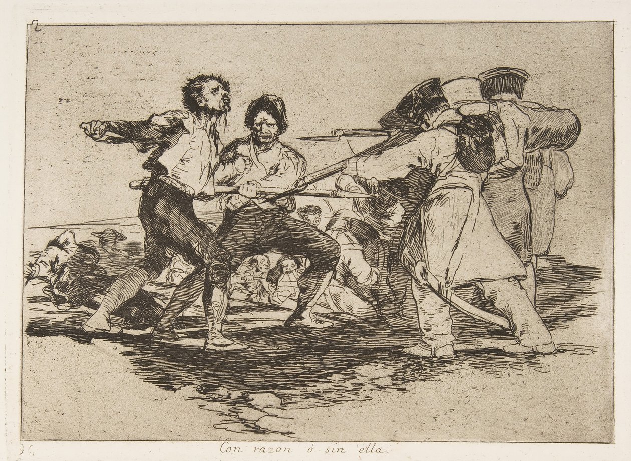 Placa 2 de Los Desastres de la Guerra: Derecha de Francisco de Goya