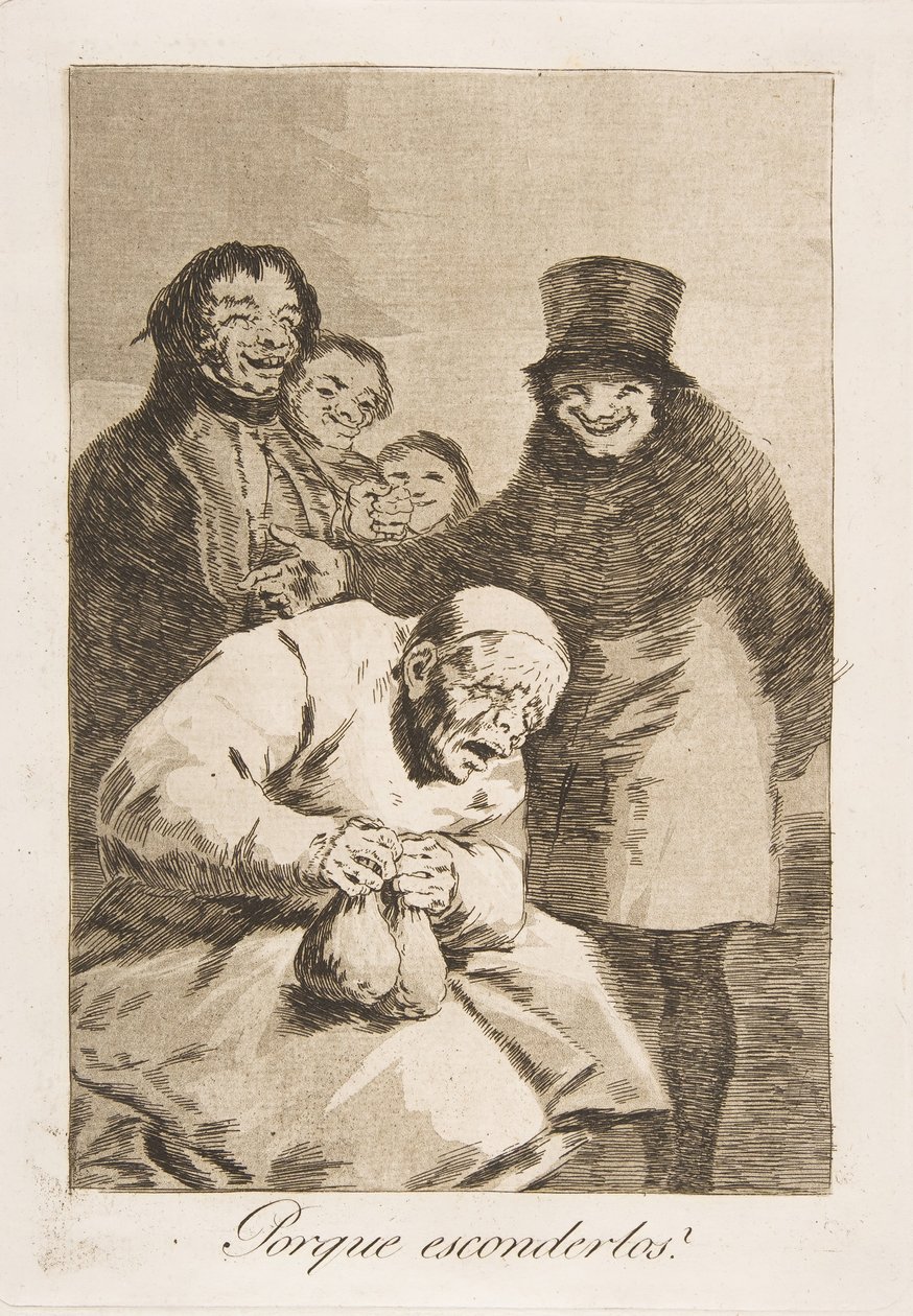 Placa 30 de Los Caprichos: ¿Por qué esconderlos? de Francisco de Goya