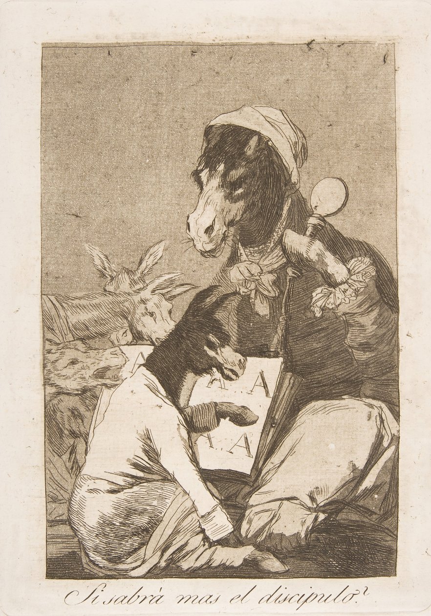 Placa 37 de Los Caprichos: ¿No sabrá más el discípulo?, 1799 de Francisco de Goya
