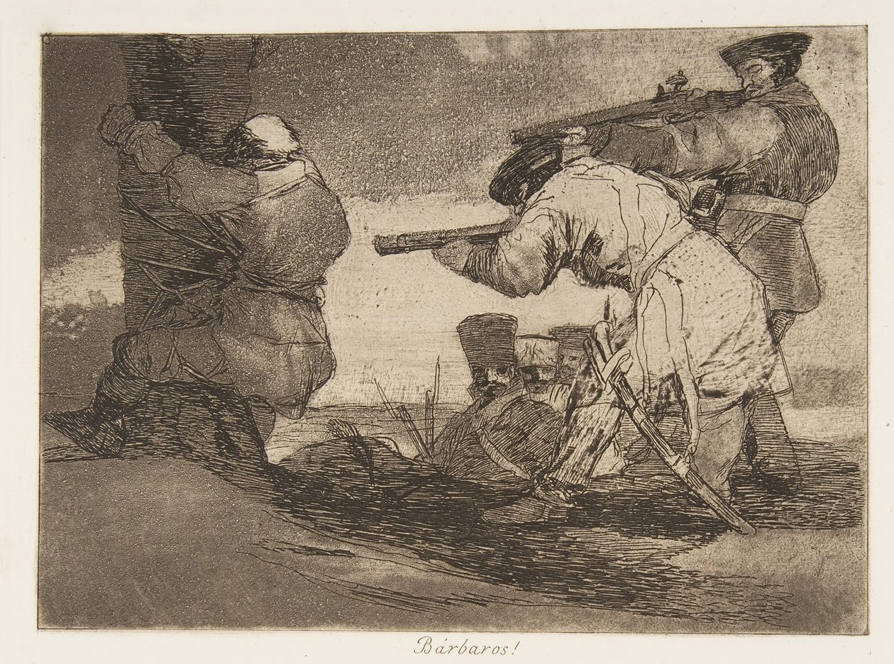 Placa 38 de Los desastres de la guerra: Barba..., 1810 publicado 1863 de Francisco de Goya