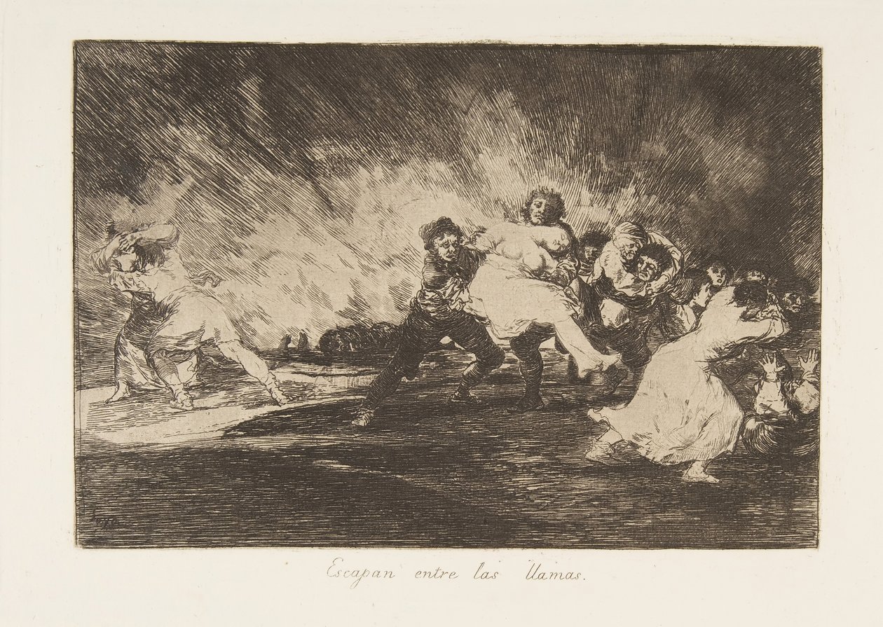 Placa 41 de Los Desastres de la Guerra: Ellos..., 1810 publicado 1863 de Francisco de Goya