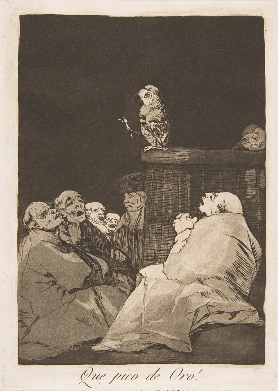 Placa 53 de Los Caprichos: ¡Qué pico de oro!, 1799 de Francisco de Goya
