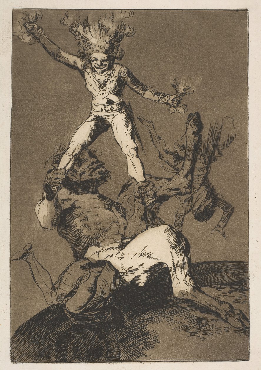 Placa 56 de Los Caprichos: Subir y bajar de Francisco de Goya