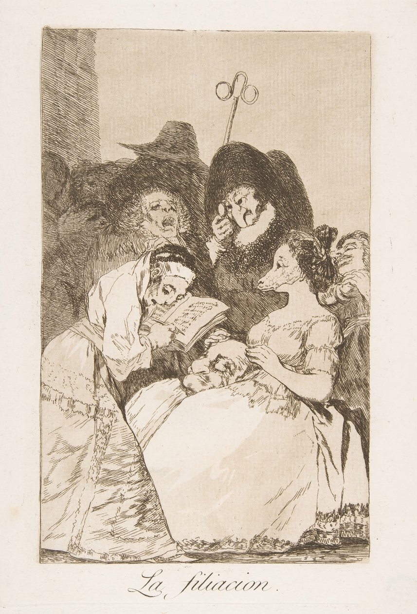 Placa 57 de Los Caprichos: La filiación, 1799 de Francisco de Goya