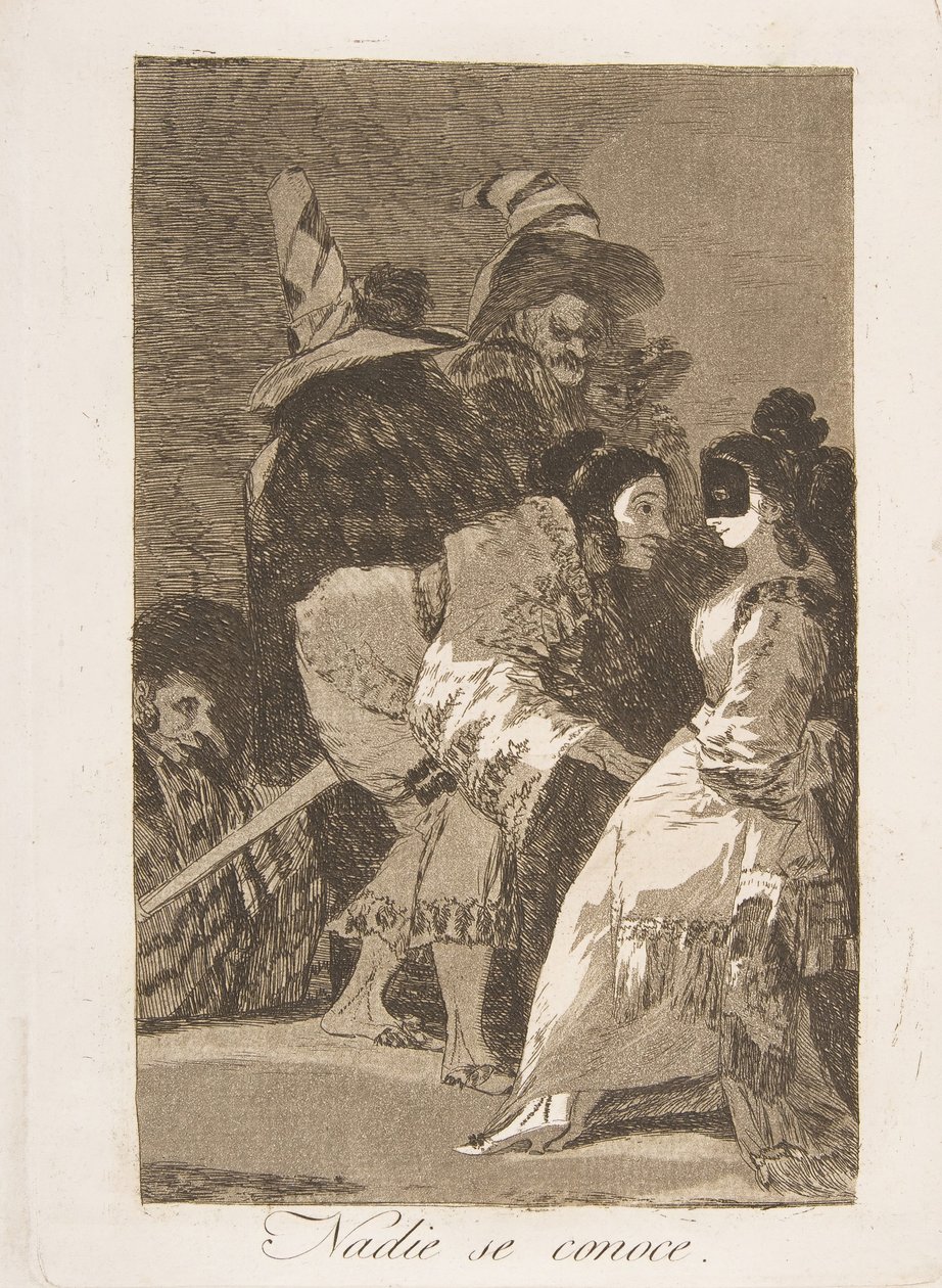 Placa 6 de Los Caprichos: Nadie se conoce, 1799 de Francisco de Goya